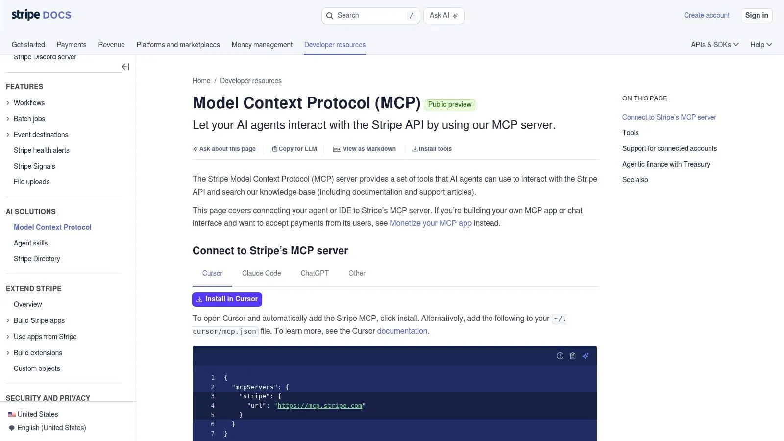 Stripe MCP Server